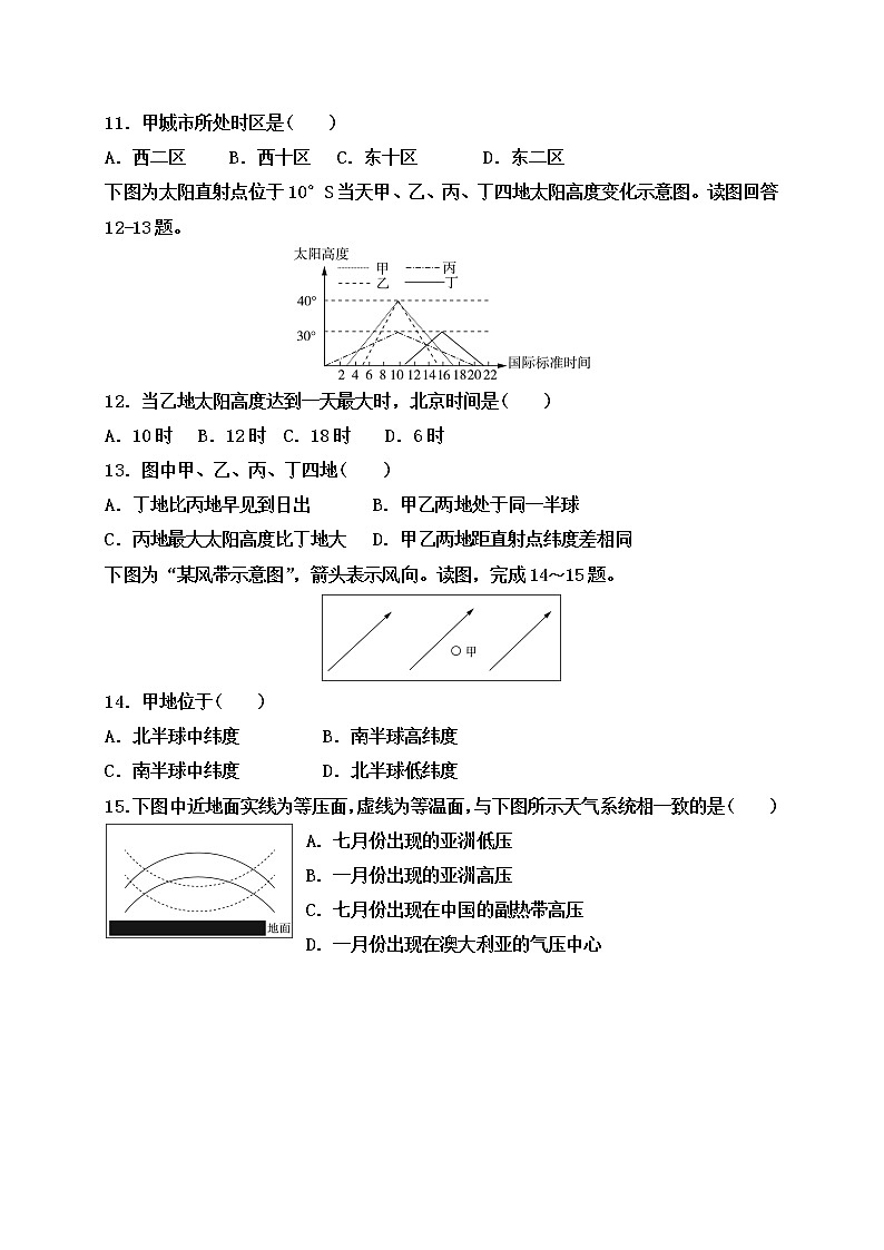 2018-2019学年天津市静海县第一中学高二9月学生学业能力调研地理试题（Word版）03