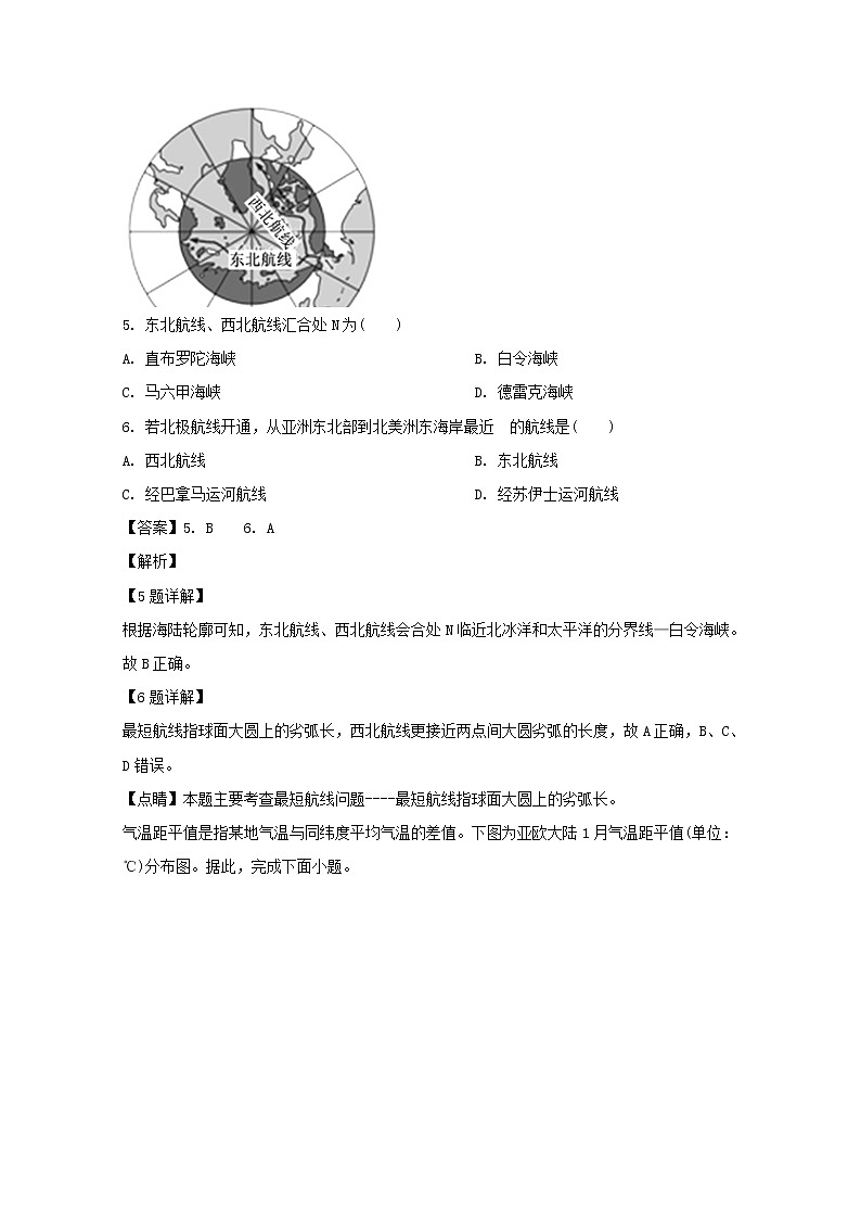 2018-2019学年安徽省滁州市定远县育才学校高二（实验班）下学期第一次月考地理试题 解析版03