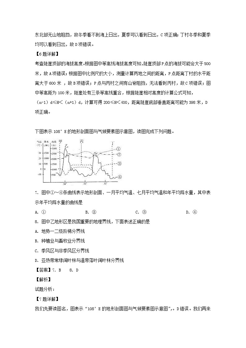 2018-2019学年安徽省合肥市合肥一中、合肥六中高二下学期期中联考试题 地理 解析版03