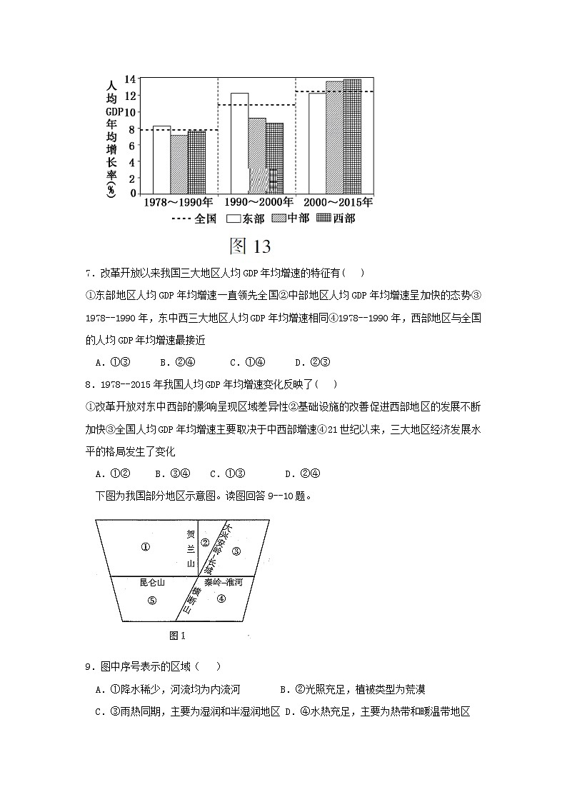 2018-2019学年内蒙古巴彦淖尔一中高二上学期10月月考地理试题 Word版第3页