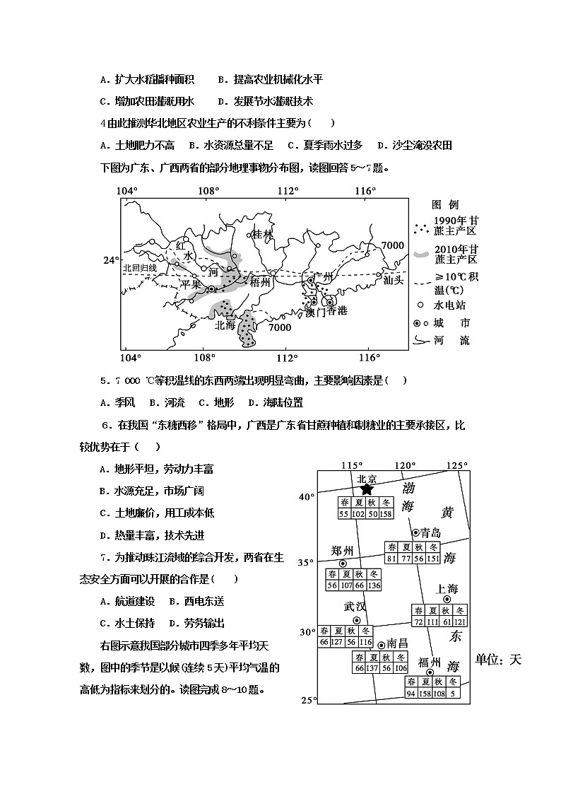 2018-2019学年山西省应县第一中学高二上学期第四次月考地理试题 Word版02