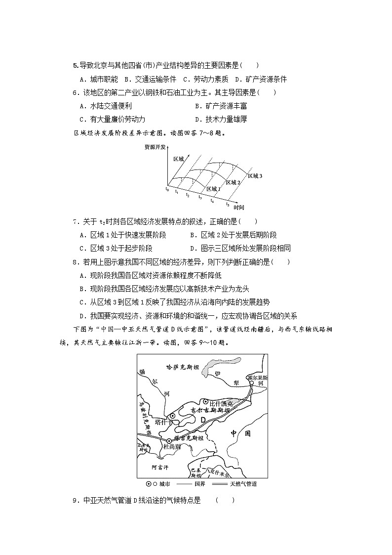 2018-2019学年山西省榆社中学高二10月月考地理试题 Word版02
