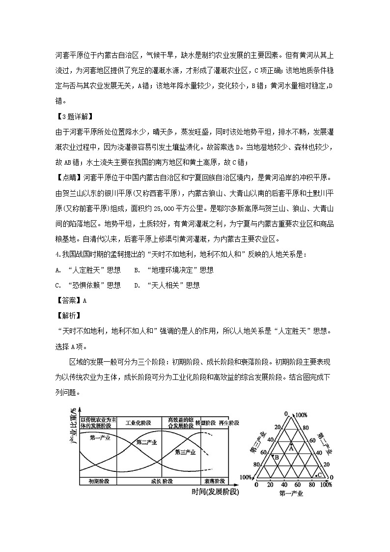 2018-2019学年江苏省七校联盟高二上学期期中联考地理试题（选修） 解析版02