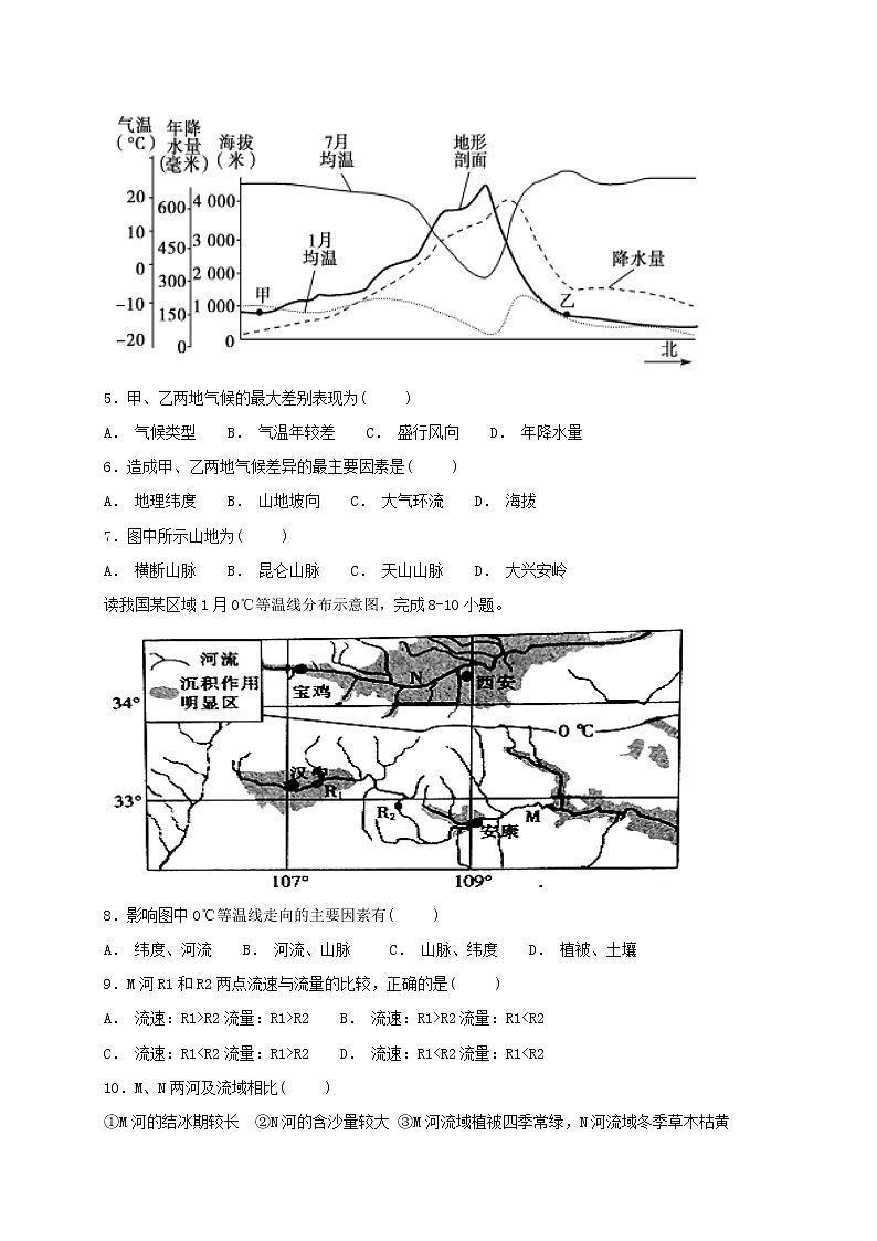 2018-2019学年黑龙江省鹤岗市第一中学高二上学期开学考试（8月月考）地理试题（Word版）第2页