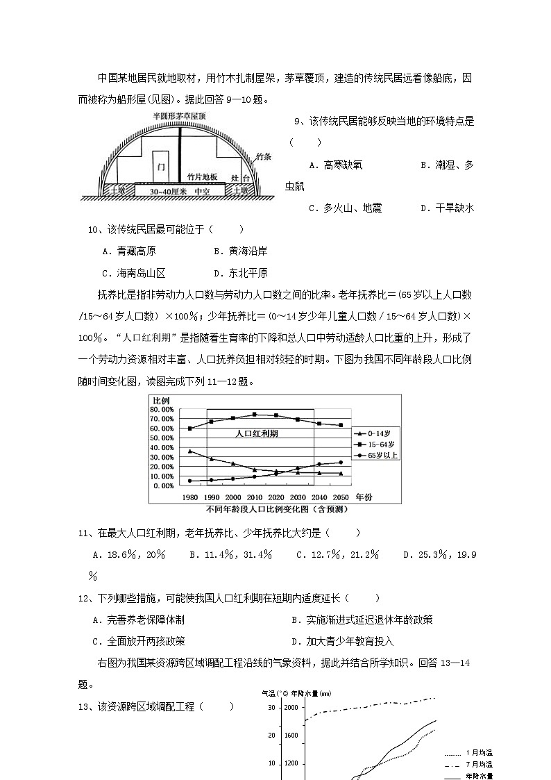 2018-2019学年湖南省醴陵一中、攸县一中高二上学期期中联考地理（文）试题 Word版03