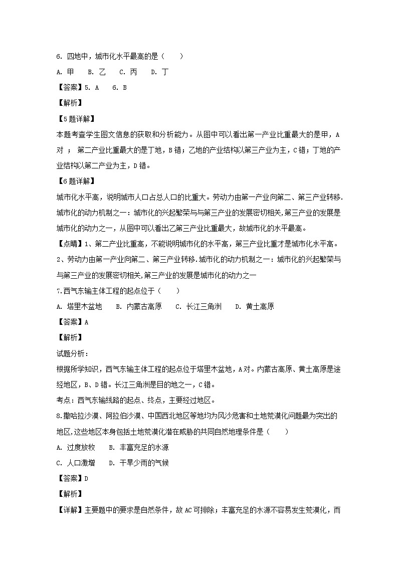 2018-2019学年湖南省邵东县第一中学高二上学期第三次月考地理（理）试题 解析版03