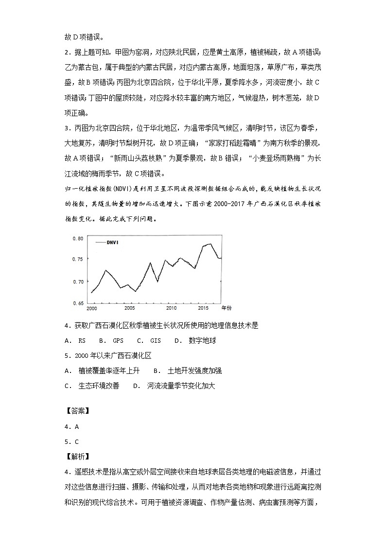 2018-2019学年广西南宁市第三中学高二上学期第一次月考地理试题 解析版02