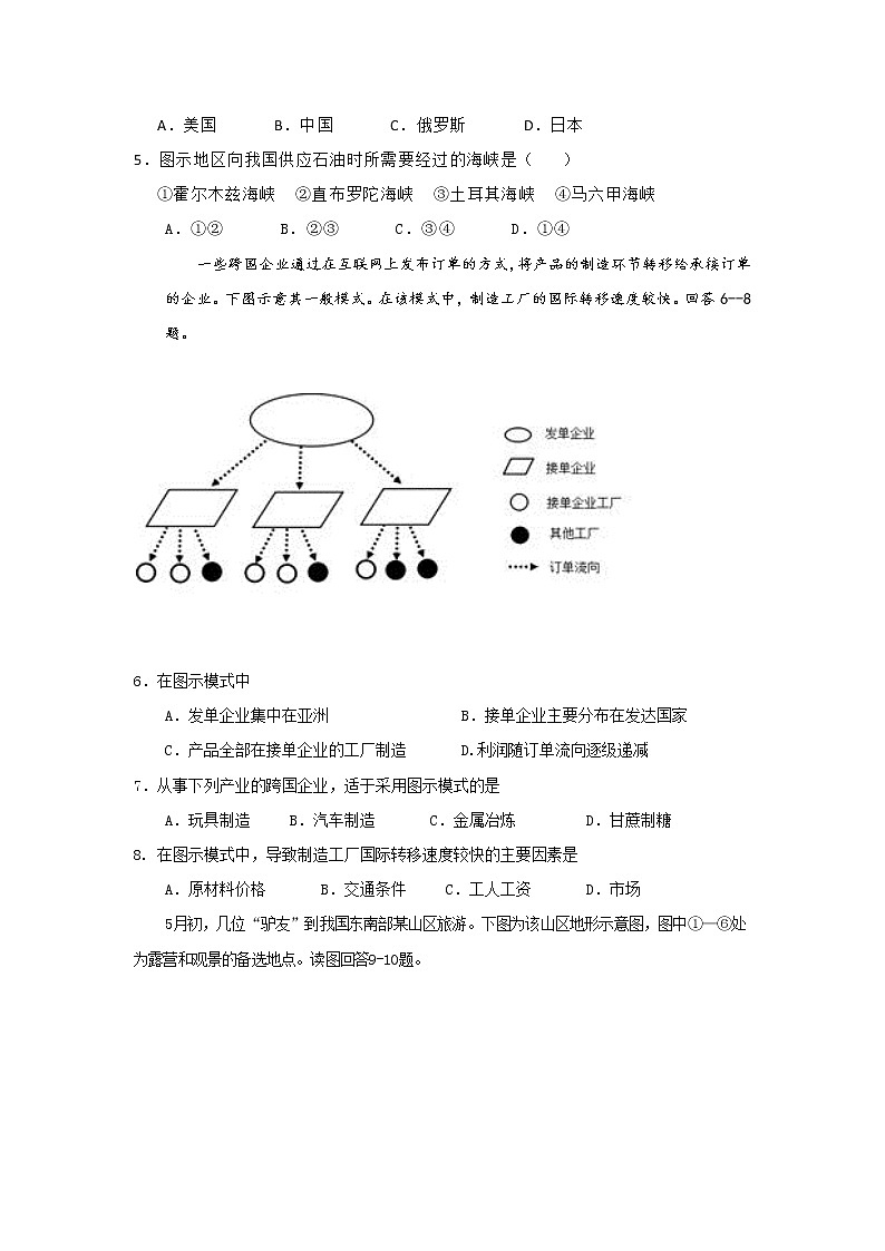 2018-2019学年河北省武邑中学高二上学期第三次月考地理试题 Word版第2页
