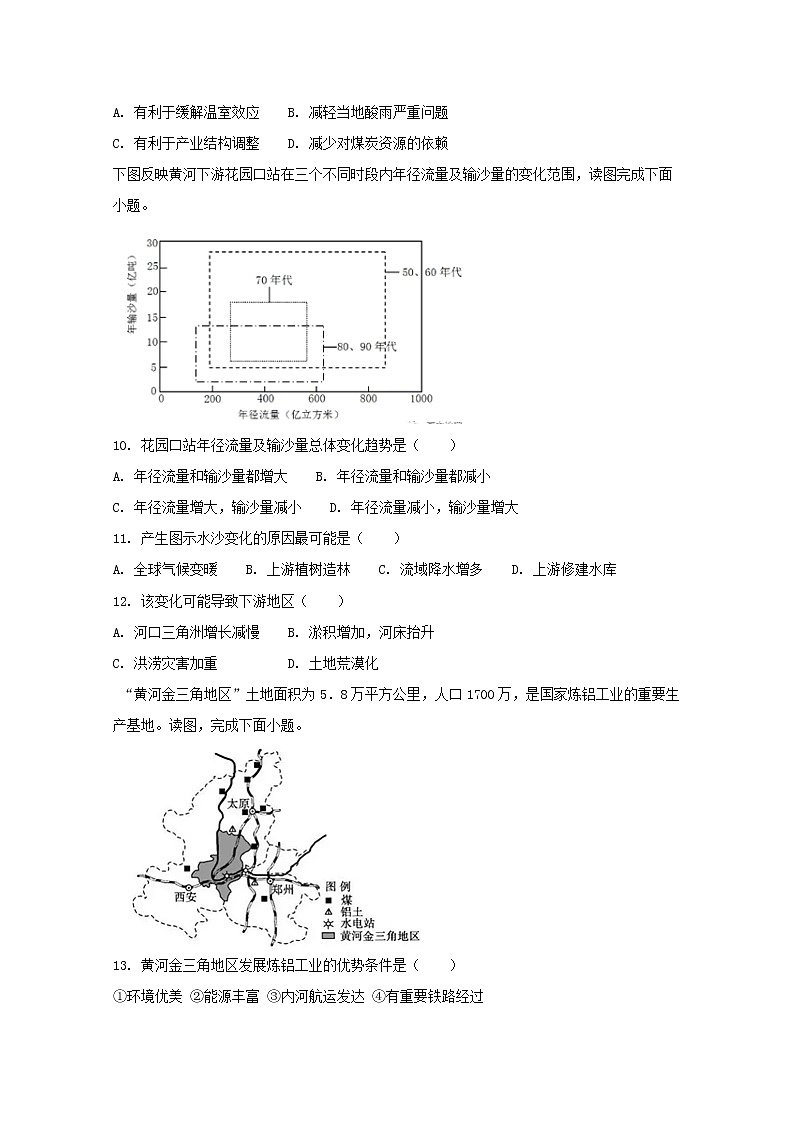 2018-2019学年河南省鹤壁市淇滨高级中学高二上学期第三次月考地理试题 Word版03