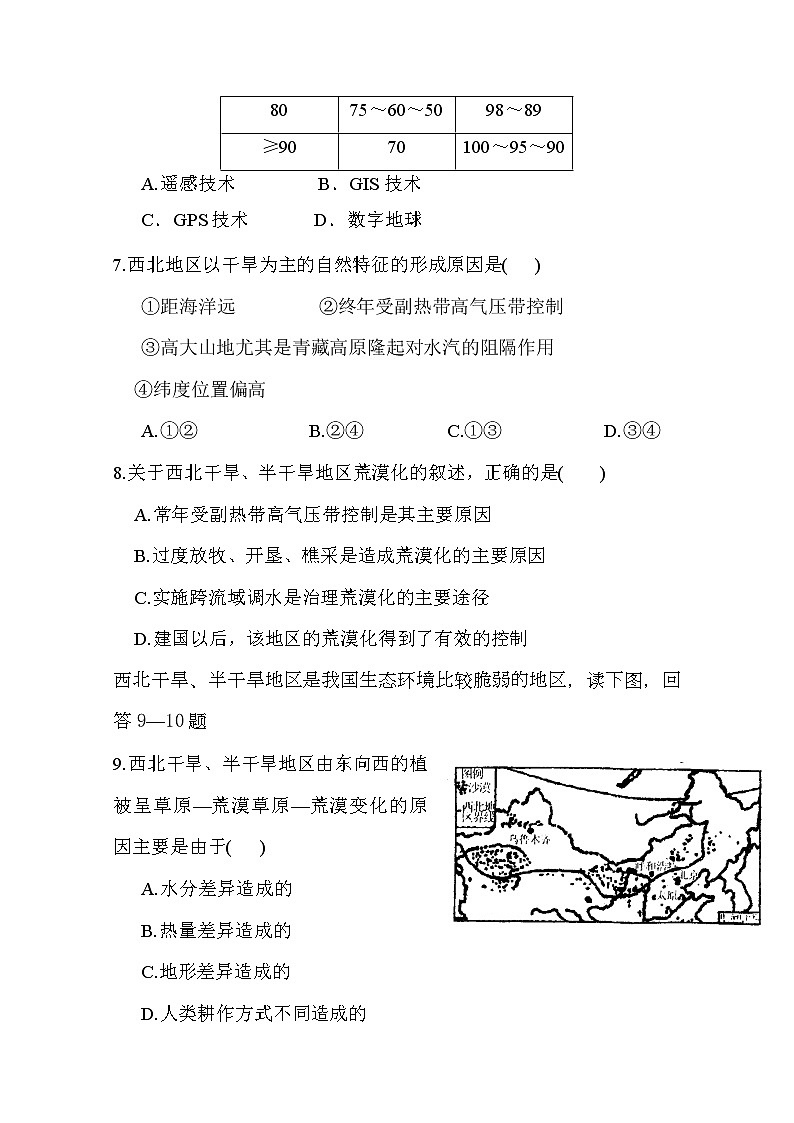 2018-2019学年甘肃省武威第十八中学高二上学期第一次月考地理试题 Word版第3页