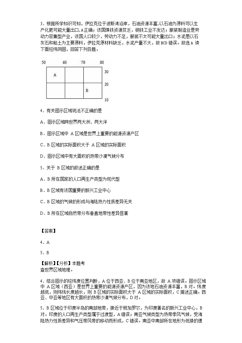 2019-2020学年安徽省合肥一六八中学高二下学期线上测试（三）地理试题 （Word版）第2页