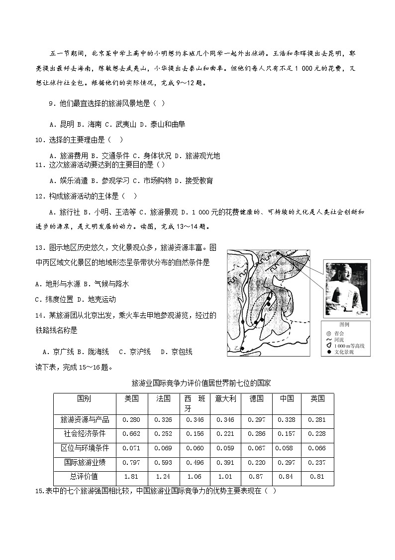 2019-2020学年河南省洛阳市第一高级中学高二下学期周练（3.1）地理试题 （word版）02