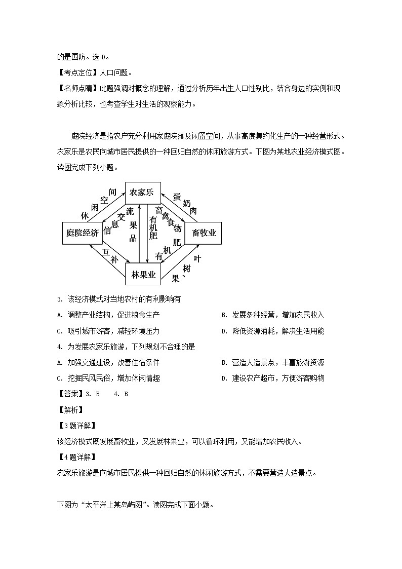 2019-2020学年湖北省宜昌市葛洲坝中学高二8月月考地理试题 解析版02