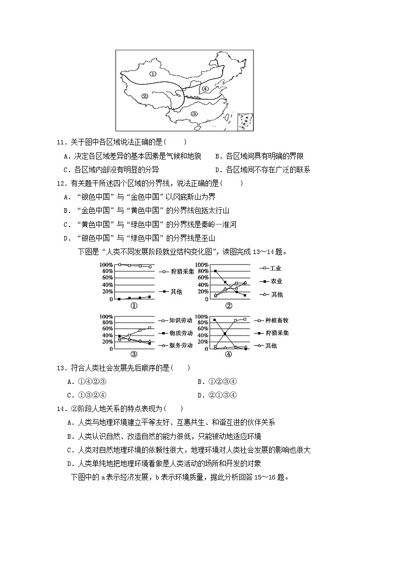 2019-2020学年山东省微山县第二中学高二上学期第二学段质量检测地理试题 Word版03