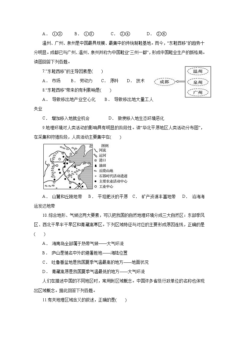 2019-2020学年贵州省思南中学高二9月月考地理试题 Word版02
