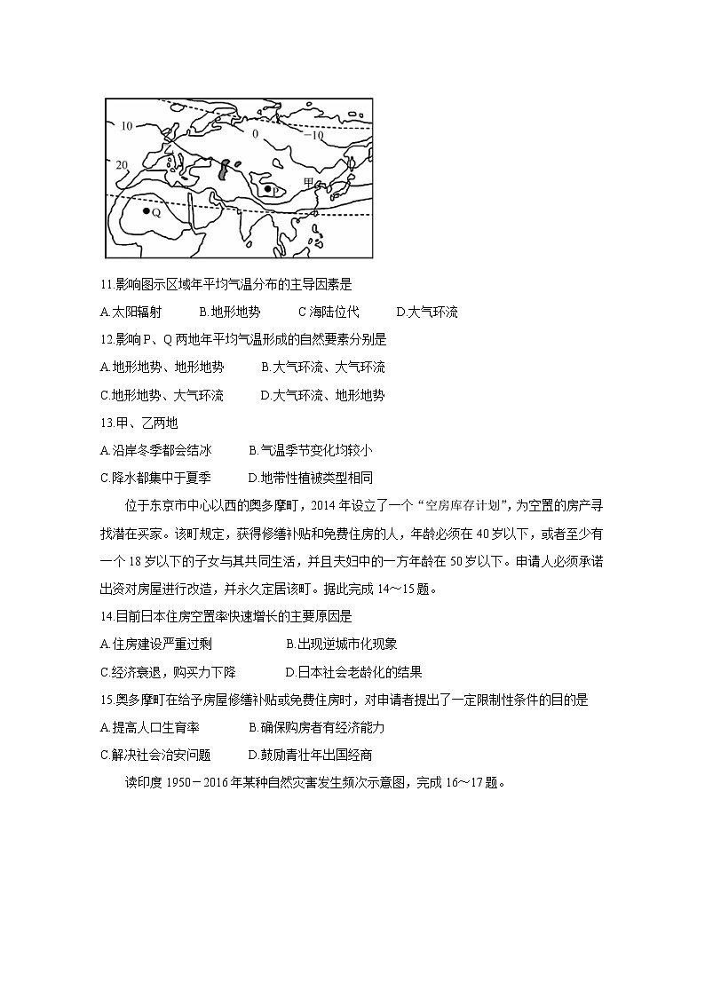 2019-2020学年安徽省宣城市七校（郎溪、旌德、广德、泾县、绩溪、宣城二中等）高二上学期期中联考试题 地理 word版03