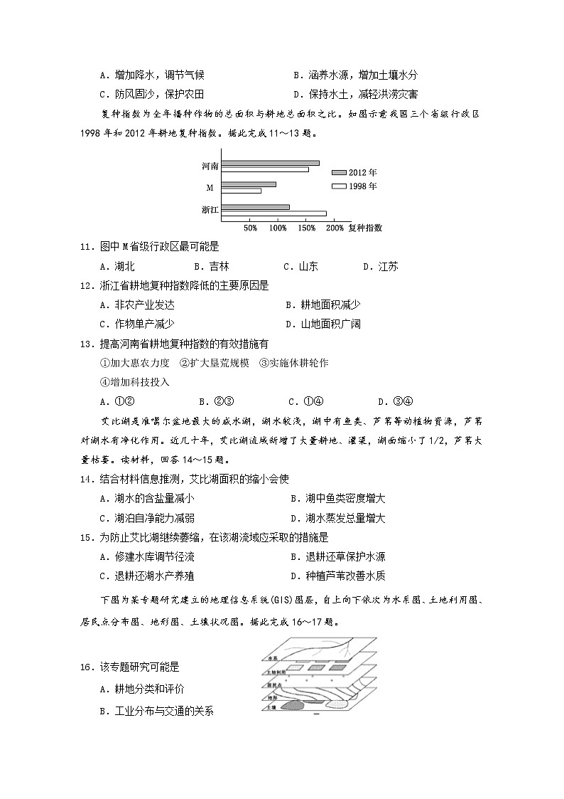 2019-2020学年甘肃省兰州市第一中学高二9月月考地理试题 Word版03