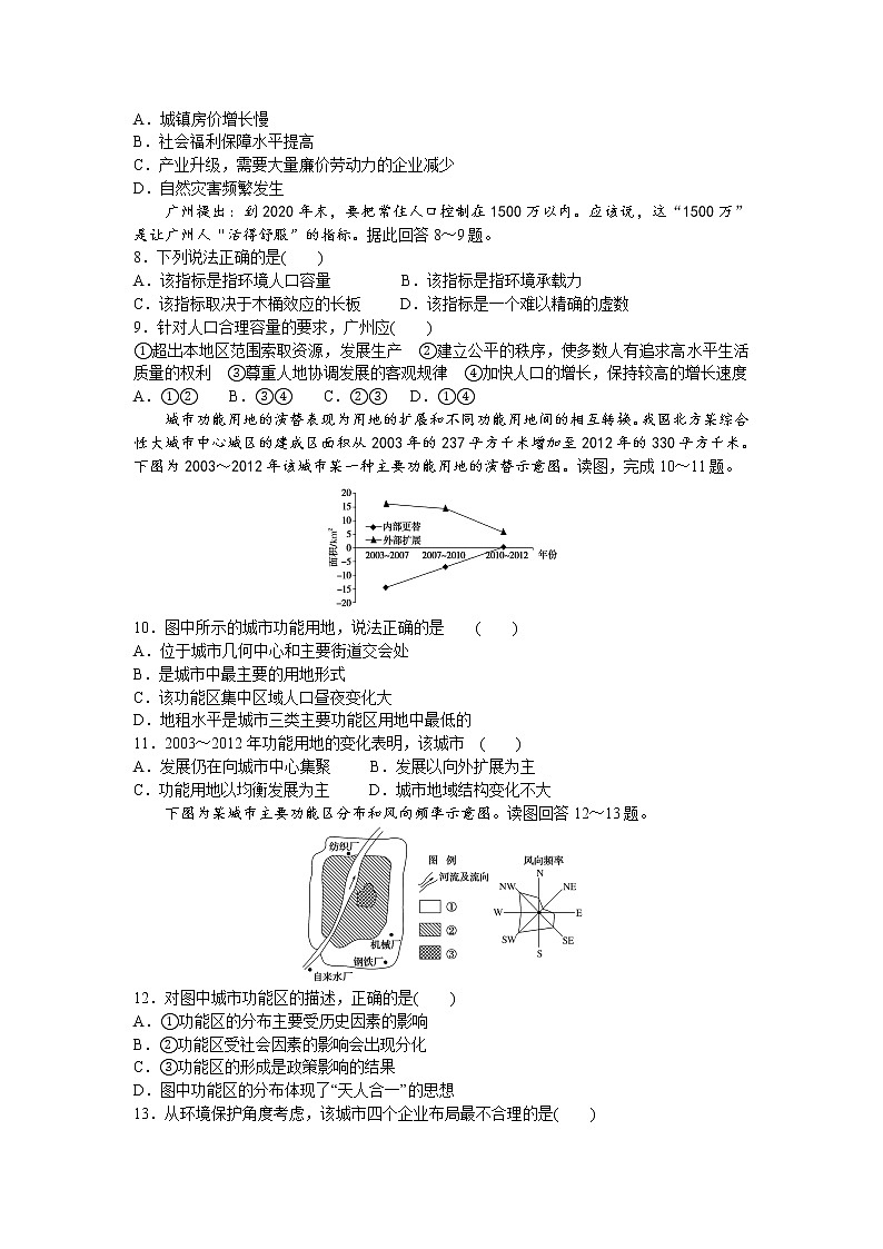 湖北省黄冈市黄州区第一中学2019-2020学年高一6月月考地理试题02