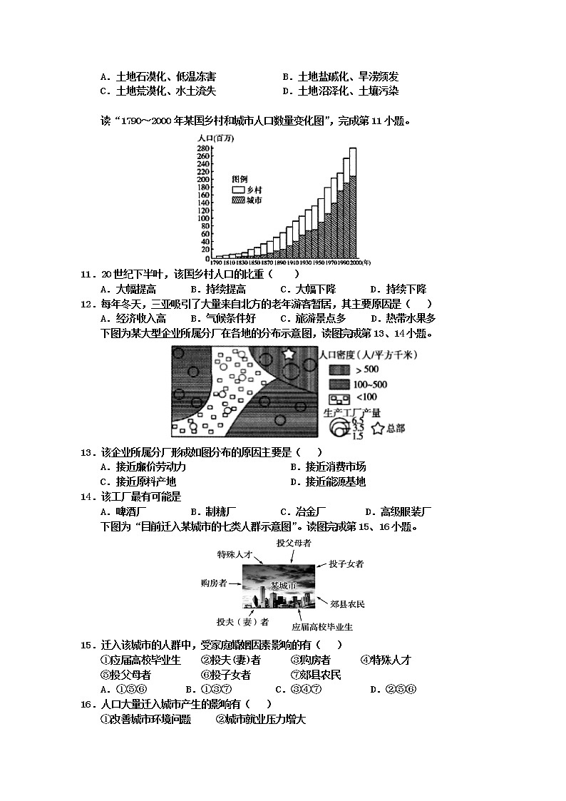四川省乐山十校2019-2020学年高一下学期半期联考地理试题03