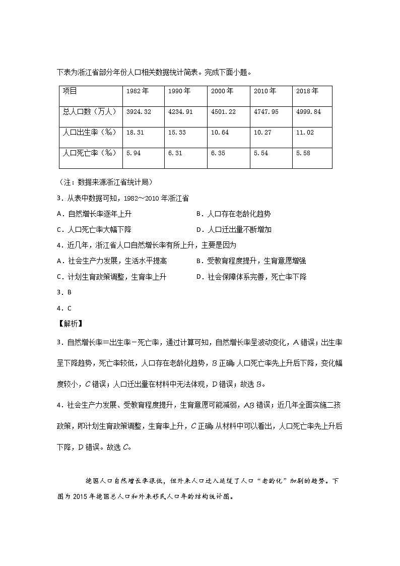 四川省仁寿县文宫中学2019-2020学年高一5月月考地理试题02