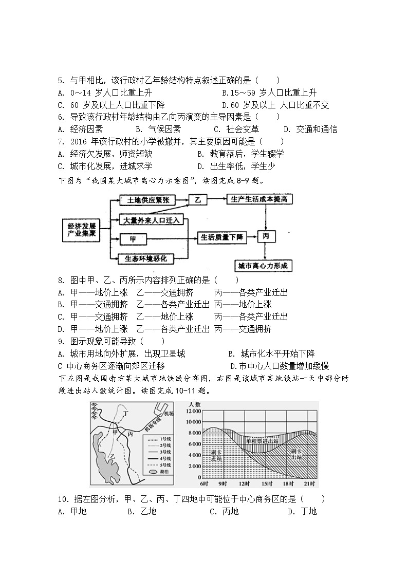 辽宁省六校2019-2020学年高一下学期期初考试地理试题02