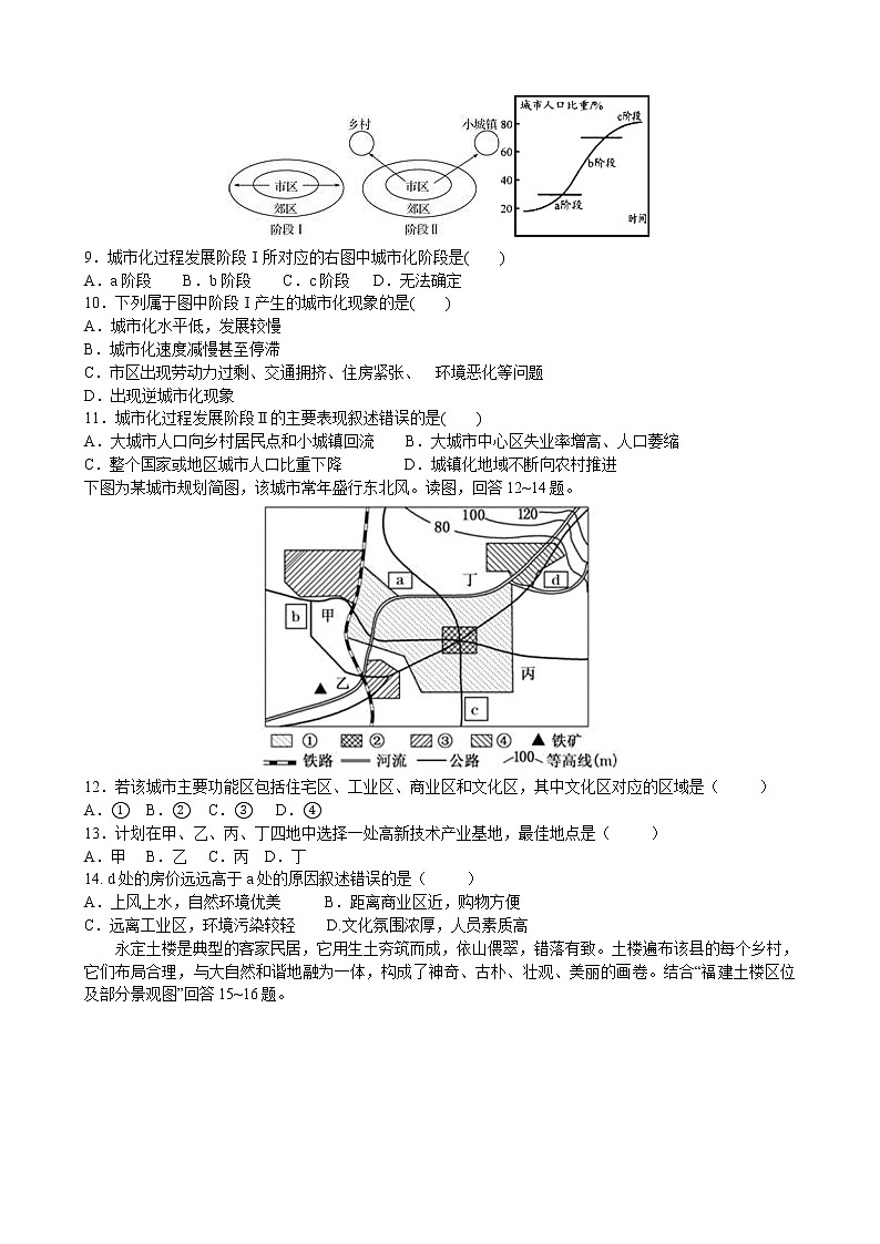 山东省济南市历城第二中学2019-2020学年高一下学期学情检测5月月考地理试题02