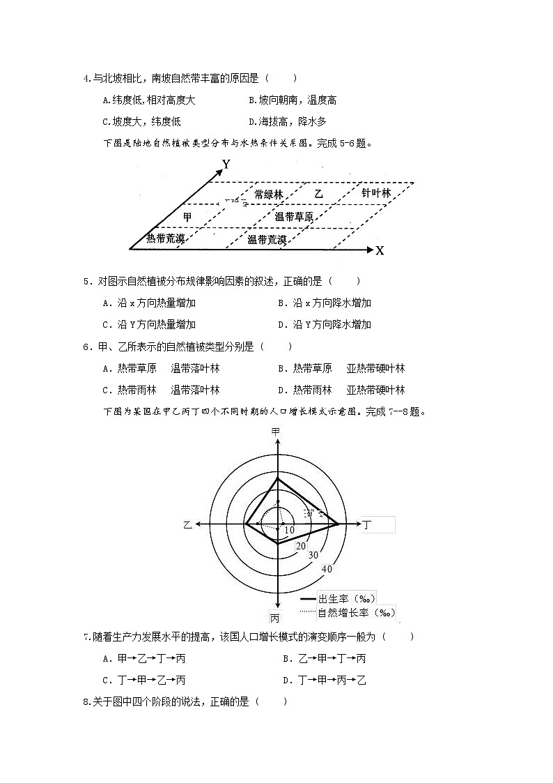 山西省芮城市2019-2020学年高一3月线上月考地理试题02