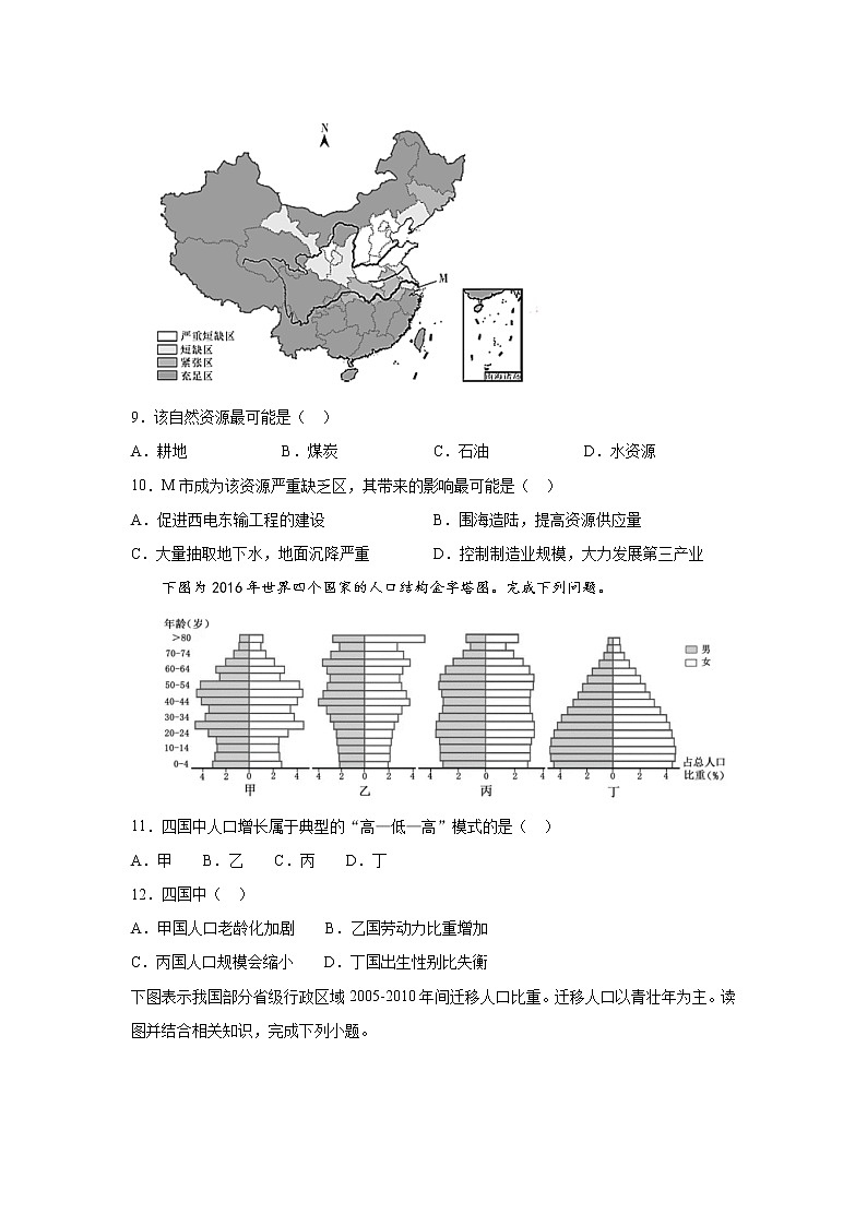 河北省邯郸市馆陶一中2019-2020学年高一3月月考地理试卷03