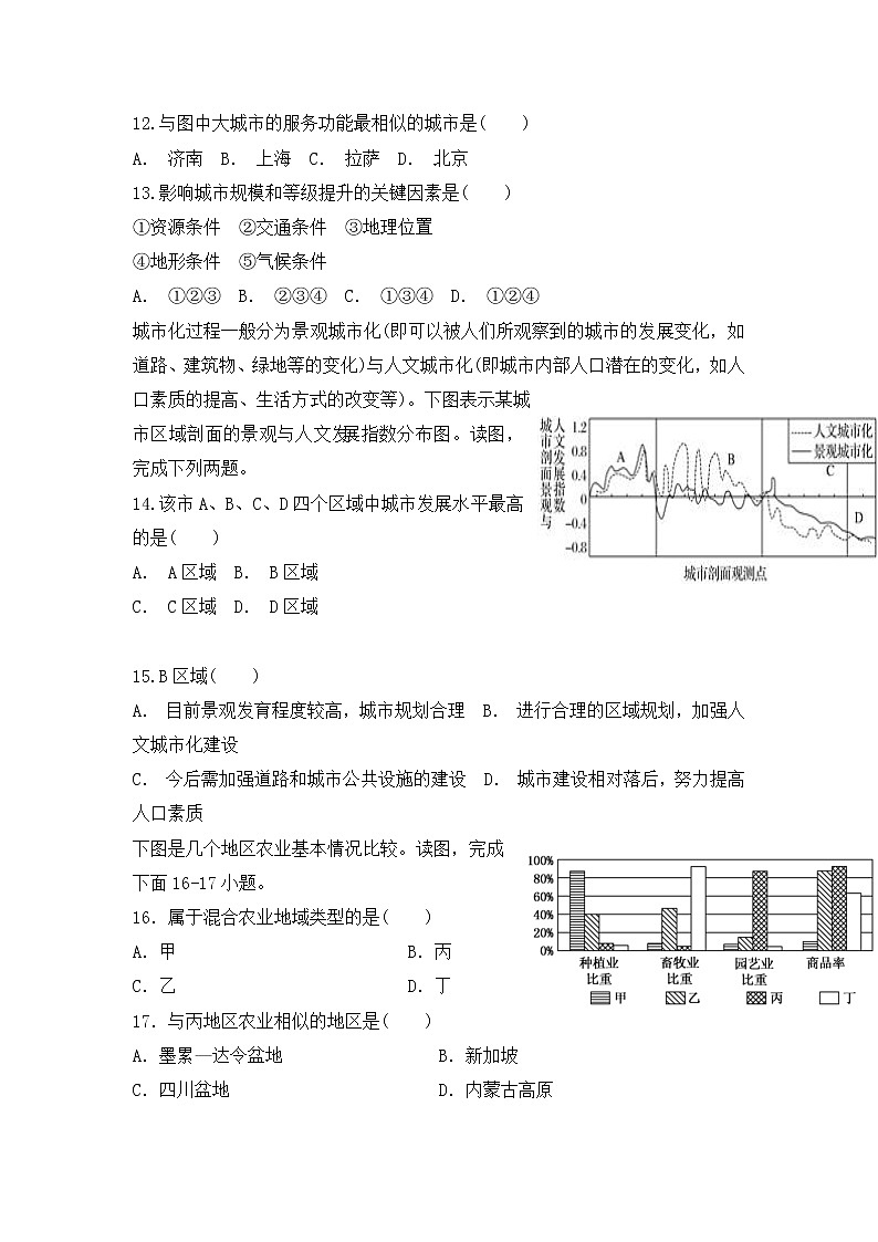 河南省郑州市中牟县第一高级中学2019-2020学年高一下学期第四次限时练考试地理试卷03
