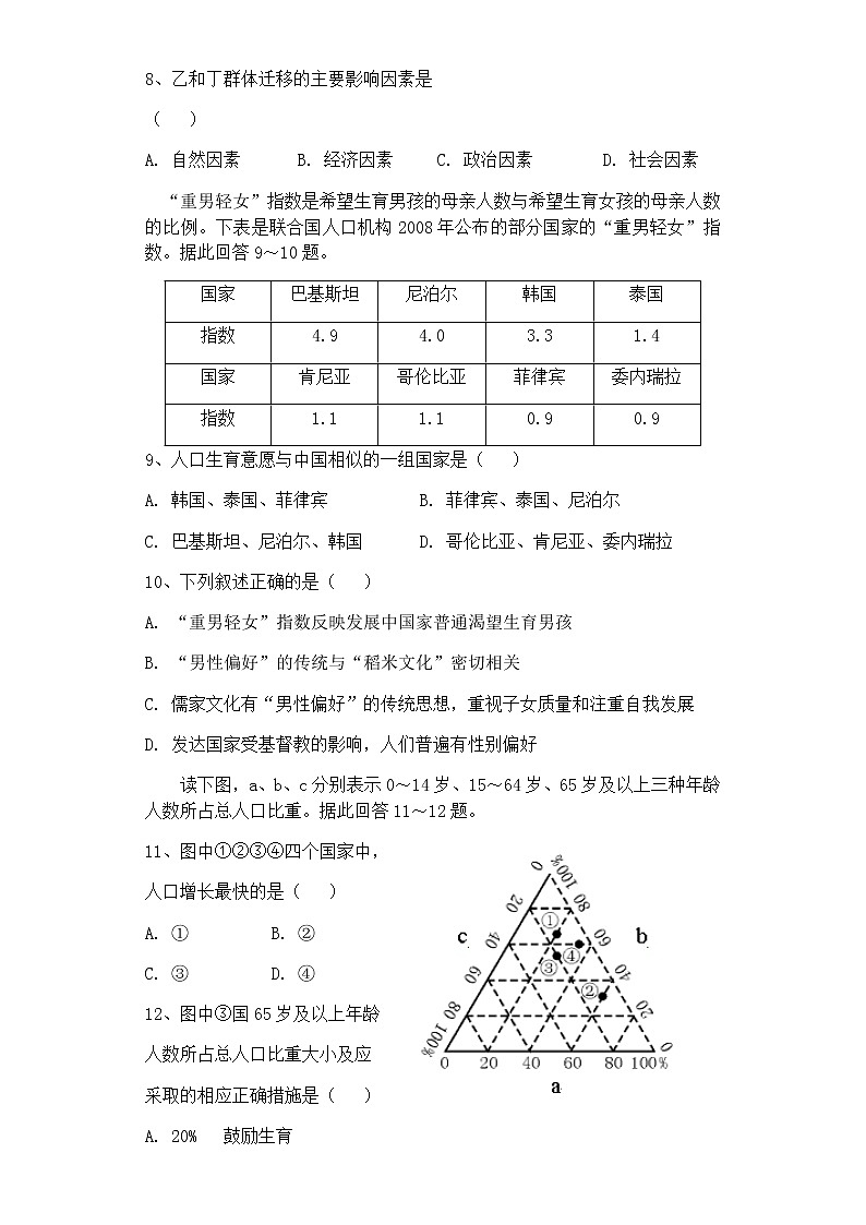 湖南省邵东县第一中学2019-2020学年高一下学期第一次月考地理试题03