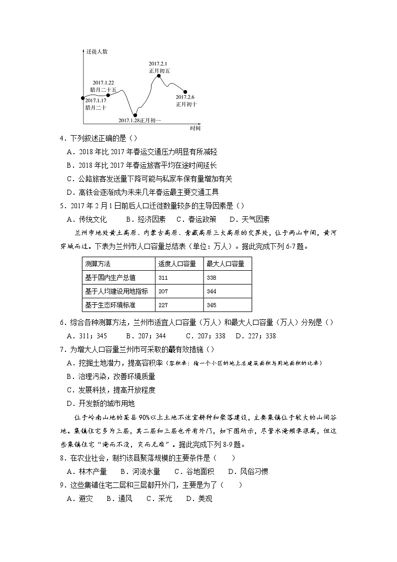 湖北省孝感市云梦县2019-2020高一下学期普通高中联考协作体线上考试地理试卷02