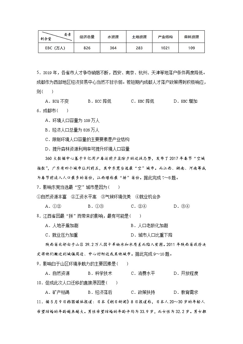 湖南省娄底一中2019-2020学年高一下学期第一次月考地理试题第2页
