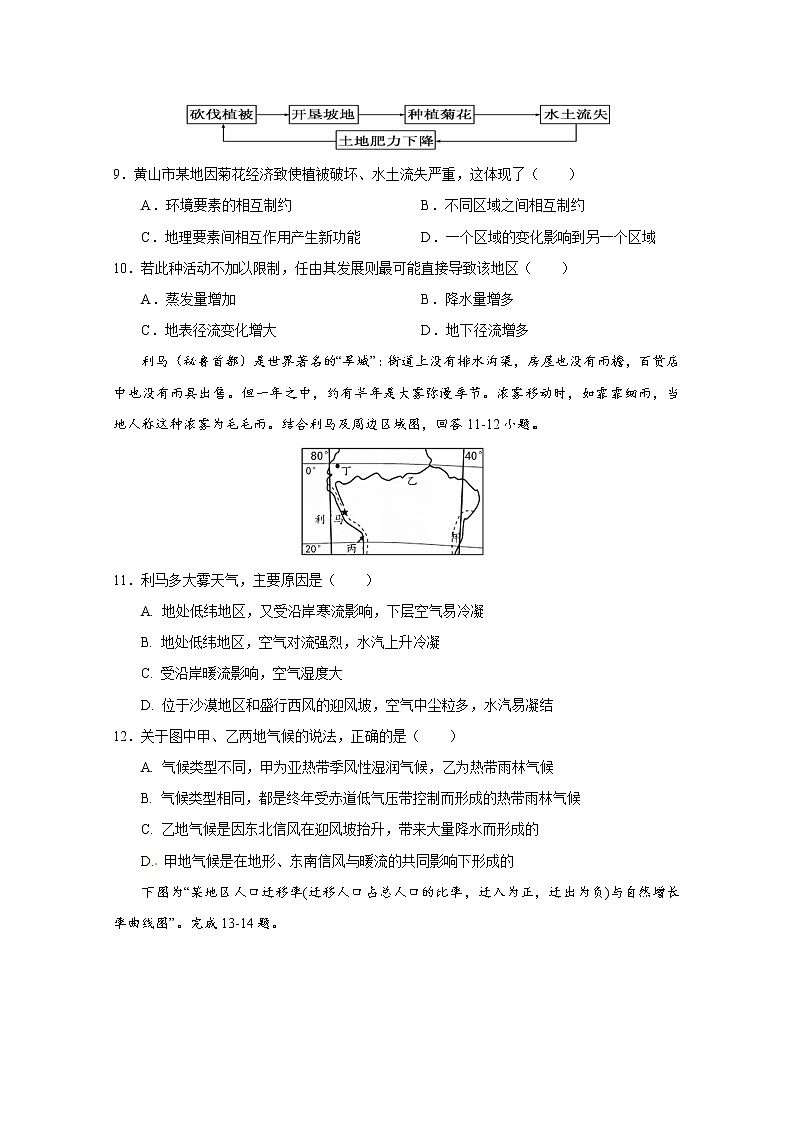 广西南宁市第三中学2019-2020学年高一期中段考地理试题03
