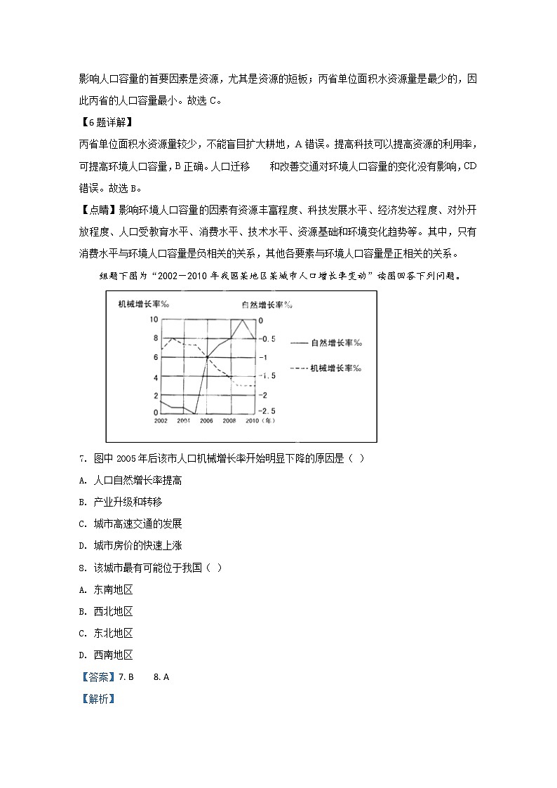 陕西省西安市第一中学2019-2020学年高一下学期期中考试地理试题03