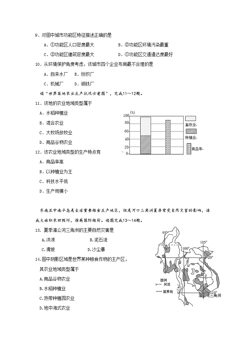 浙江省苍南县金乡卫城中学2019-2020学年高一下学期期中考试地理试题第3页