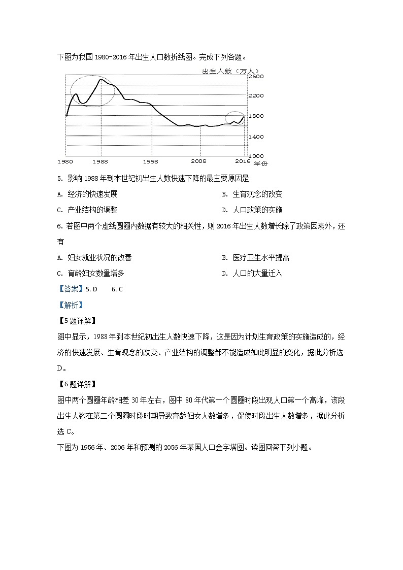 河北省唐山遵化市2018-2019学年高一下学期期中考试地理试题03