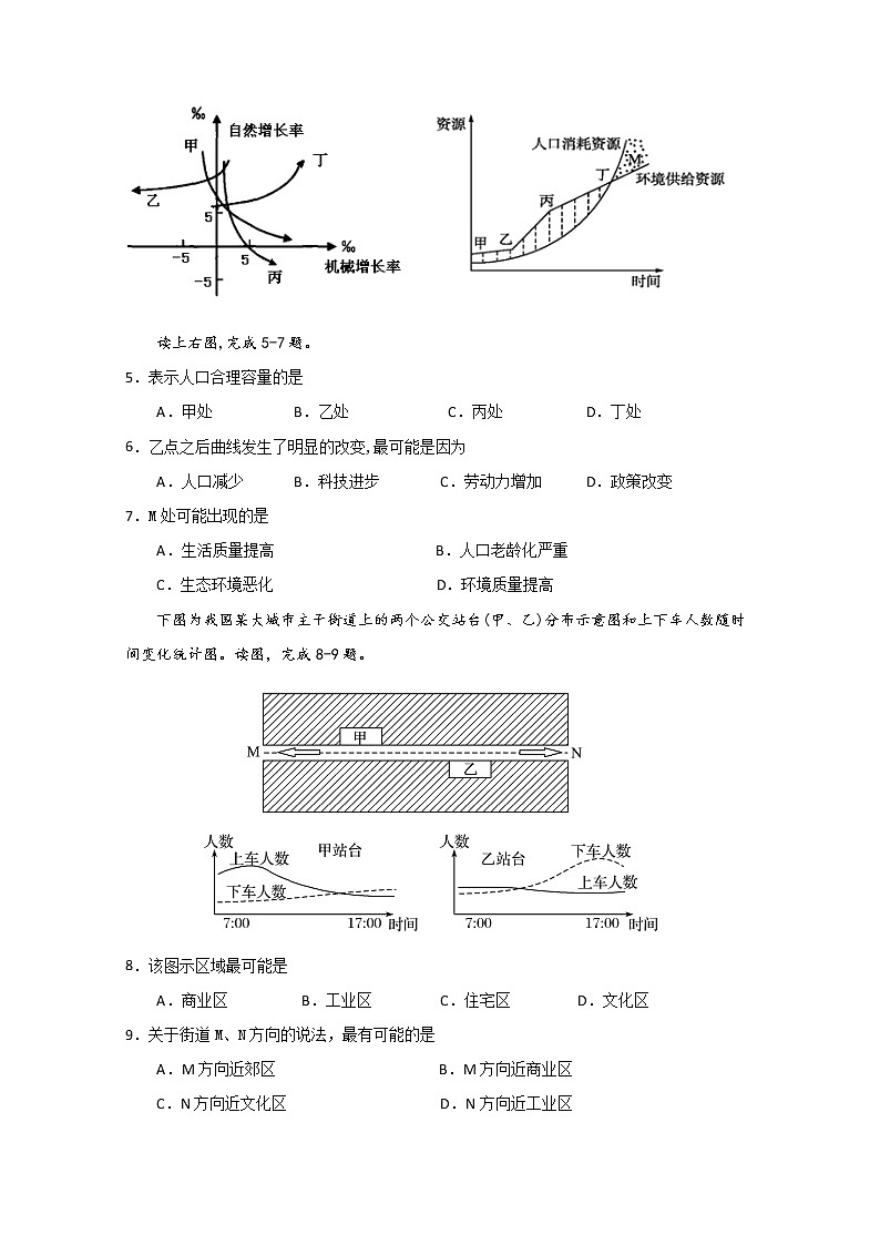 吉林省实验中学2019-2020学年高一下学期期中考试地理试卷02