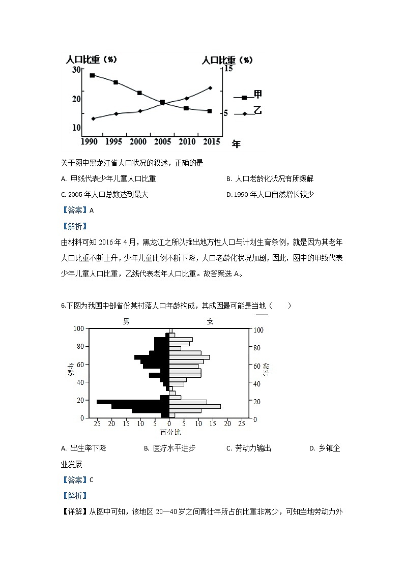 内蒙古北京八中乌兰察布分校2018-2019学年高一下学期期中考试地理试题03