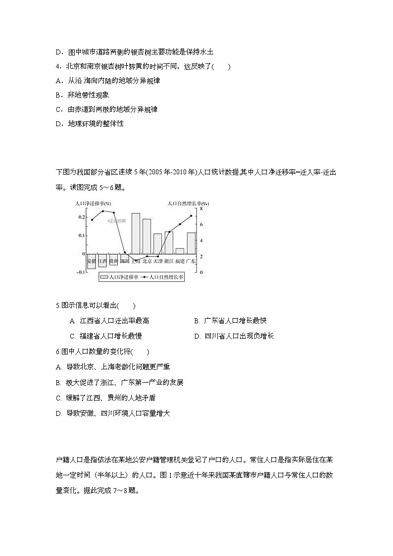 安徽省肥东县第二中学2019-2020学年高一下学期期中考试地理试题（共建班）02