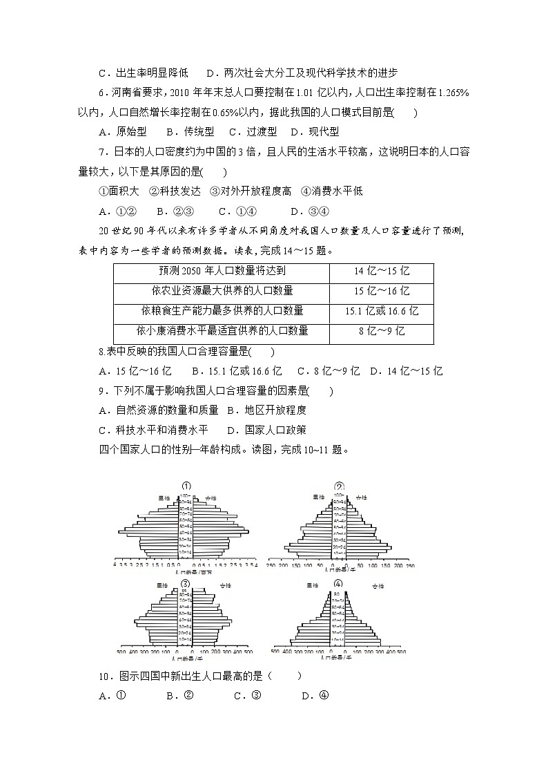 安徽省利辛县阚疃金石中学2019-2020学年高一下学期线上教学评估检测（期中）地理试题02