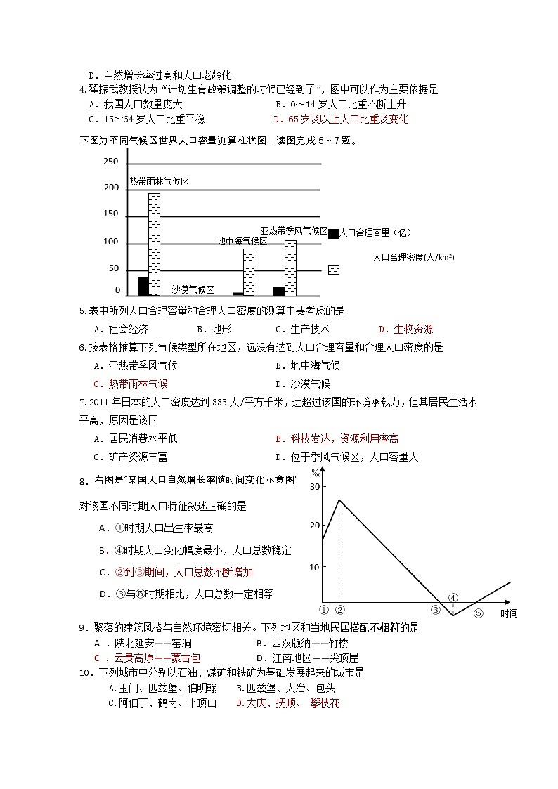 广东省佛山市顺德区第一中学2019-2020学年高一下学期期中考试地理试题02