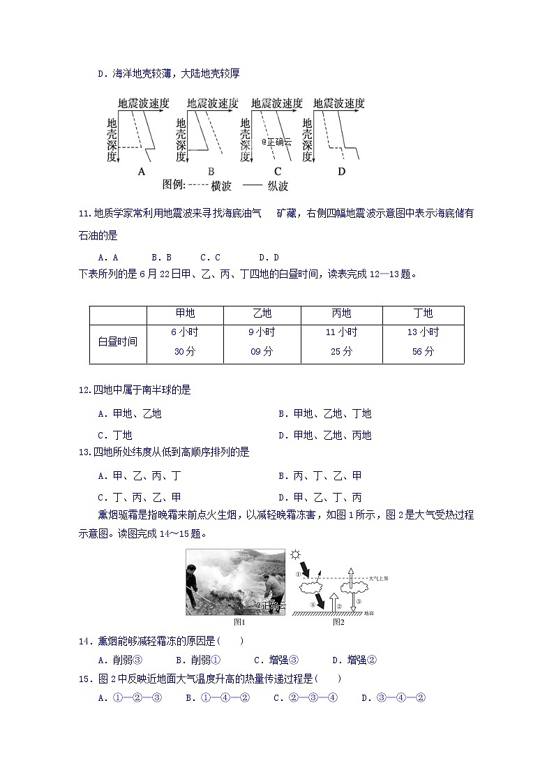 辽宁省沈阳市城郊市重点联合体2019-2020学年高一上学期期中考试（2）地理试卷03