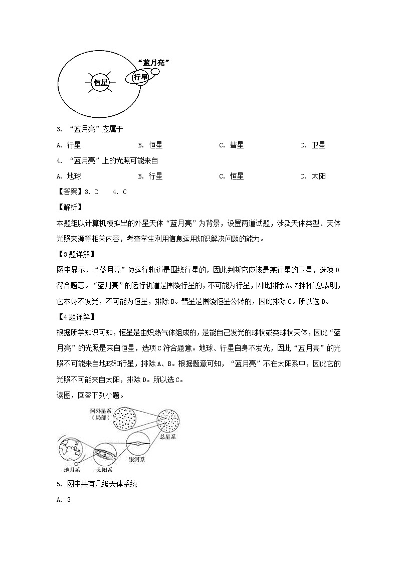 黑龙江省大庆市东风中学2019-2020学年高一上学期期中考试地理试题02