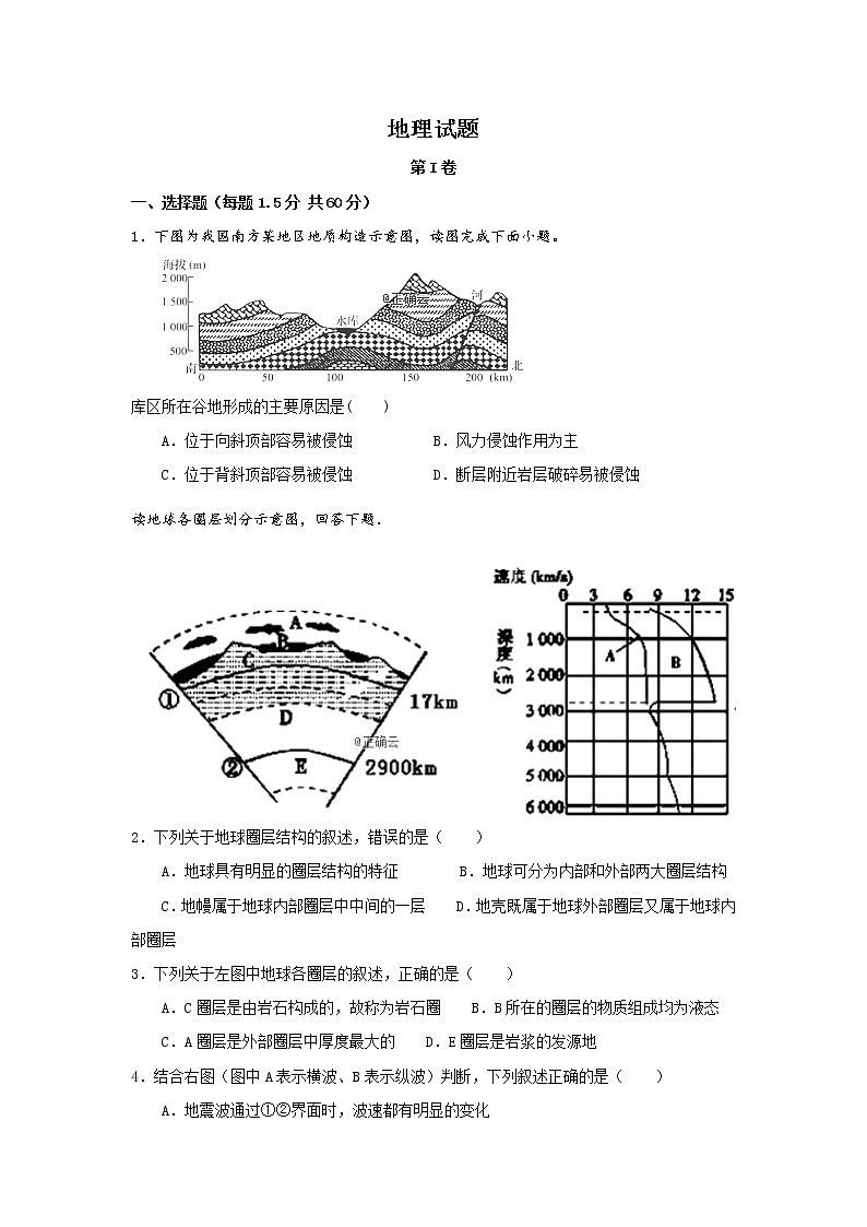 黑龙江省鸡西市鸡东县第二中学2019-2020学年高一上学期期中考试地理试卷01