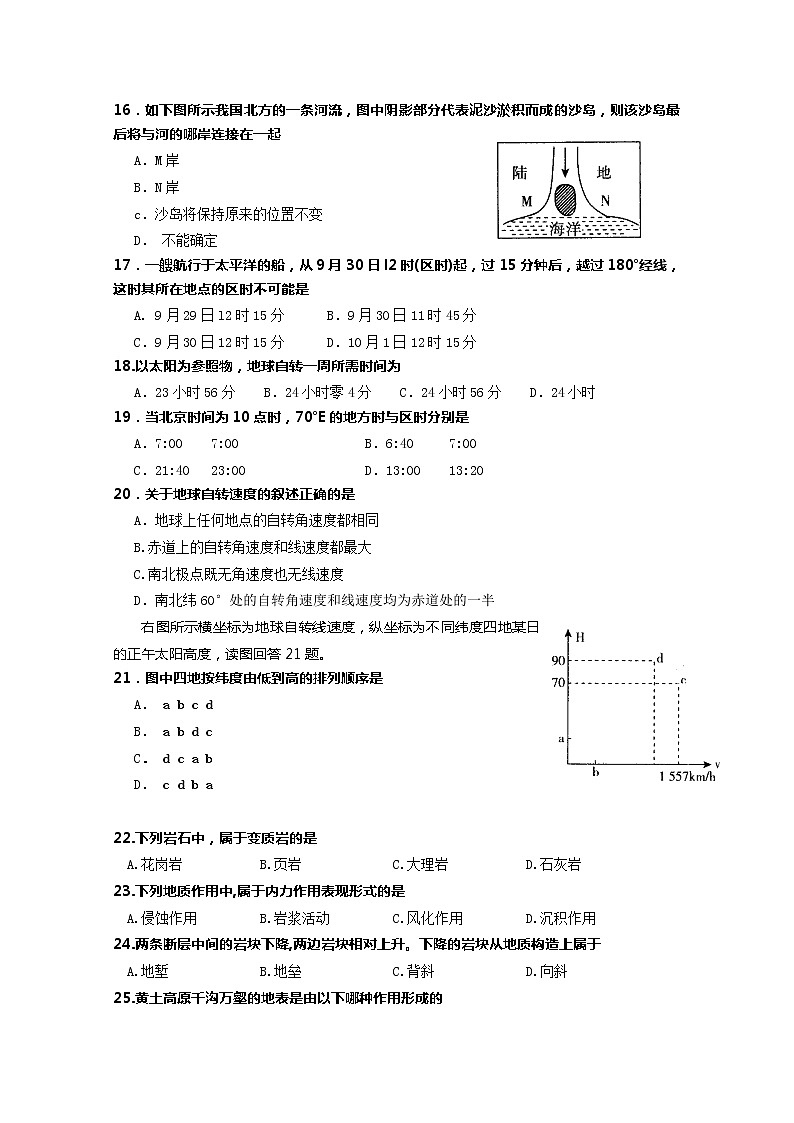 黑龙江省海林市朝鲜族中学2019-2020学年高一上学期期中考试地理试题03