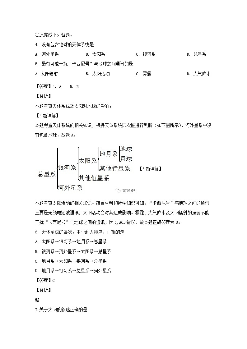 黑龙江省七台河市勃利县高级中学2019-2020学年高一上学期期中考试地理试题02