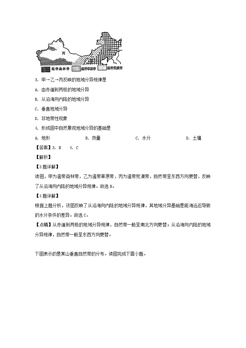 广东省广州中学2018-2019学年高一下学期期末考试地理（非选考班）02