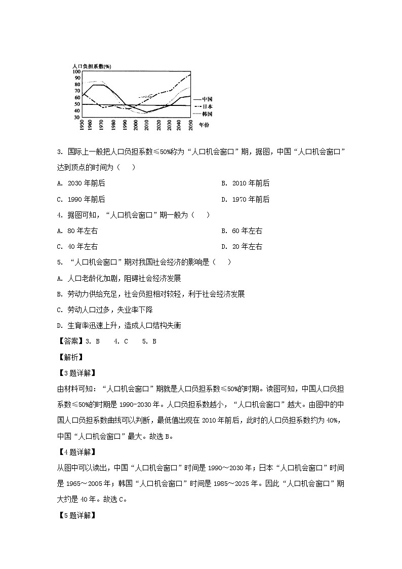 黑龙江省东南联合体2018-2019学年高一下学期期末考试地理试卷03