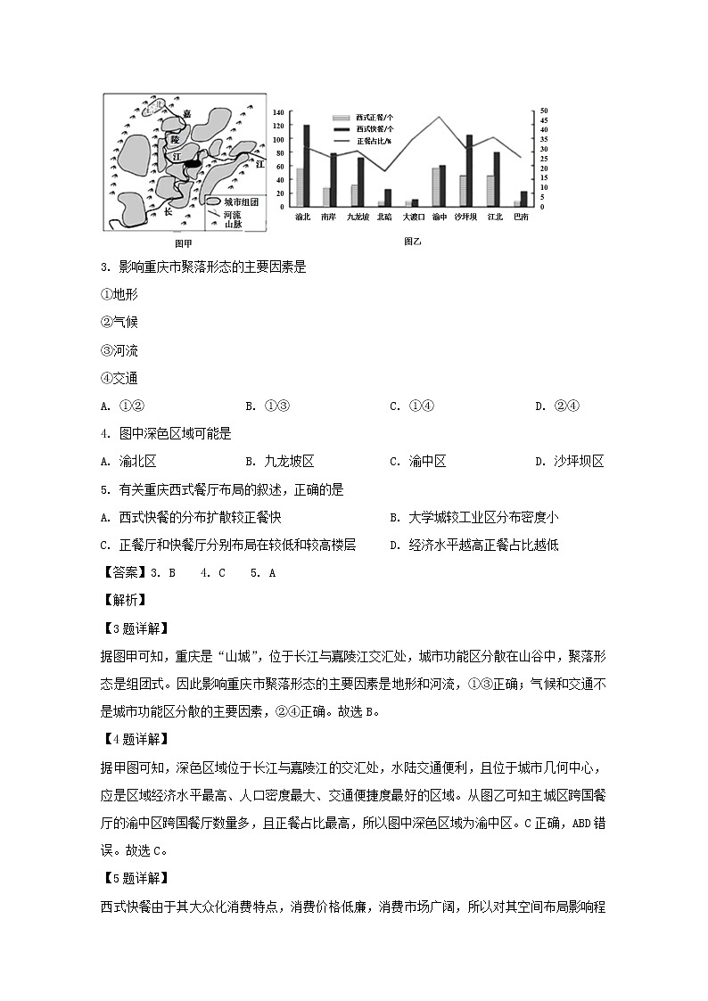 河南省南阳市2018-2019学年高一下学期期末考试地理试题03