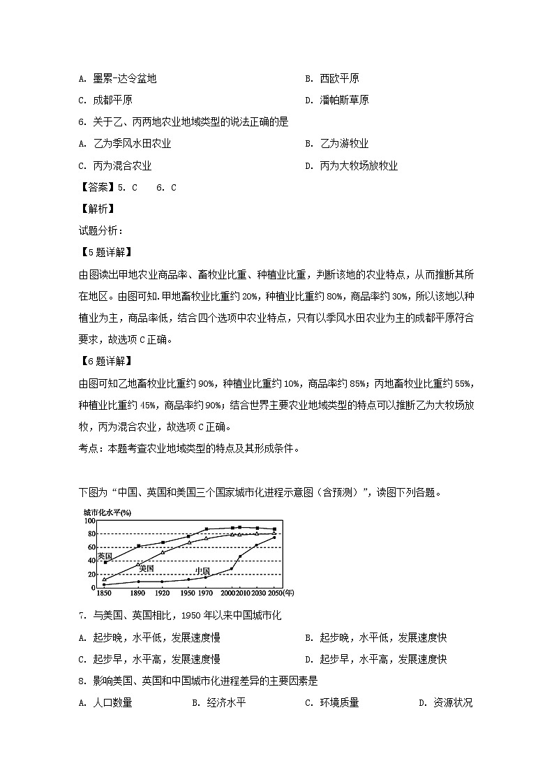 黑龙江省青冈县一中2018-2019学年高一下学期期末考试（B班）地理试卷第3页
